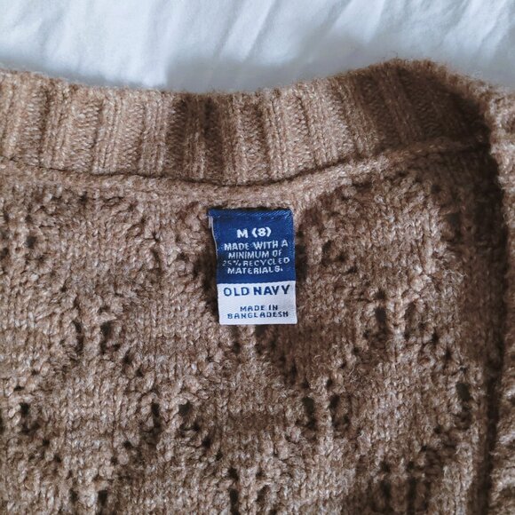 Old Navy Brown Diamond Bobble Open Cardigan 8 (M) - Picture 3 of 4